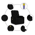 vidaXL Fotoliu de masaj rabatabil, negru, material textil vidaXL Fotoliu de masaj rabatabil, negru, material textil