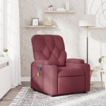 vidaXL Fotoliu de masaj rabatabil, roșu vin, material textil vidaXL Fotoliu de masaj rabatabil, roșu vin, material textil