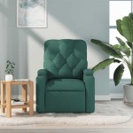 vidaXL Fotoliu de masaj rabatabil, verde închis, material textil vidaXL Fotoliu de masaj rabatabil, verde închis, material textil