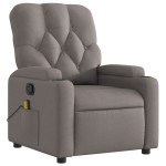 vidaXL Fotoliu de masaj rabatabil, gri taupe, material textil