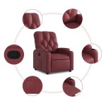 vidaXL Fotoliu rabatabil, roșu vin, piele ecologică vidaXL Fotoliu rabatabil, roșu vin, piele ecologică