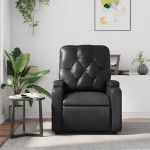 vidaXL Fotoliu rabatabil cu masaj, negru, piele ecologică