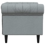 vidaXL Fotoliu Chesterfield gri deschis, material textil