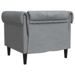 vidaXL Fotoliu Chesterfield gri deschis, material textil