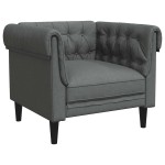 vidaXL Fotoliu Chesterfield gri închis, material textil