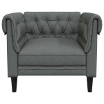 vidaXL Fotoliu Chesterfield gri închis, material textil