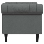 vidaXL Fotoliu Chesterfield gri închis, material textil