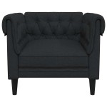 vidaXL Fotoliu Chesterfield, negru, material textil