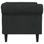 vidaXL Fotoliu Chesterfield, negru, material textil