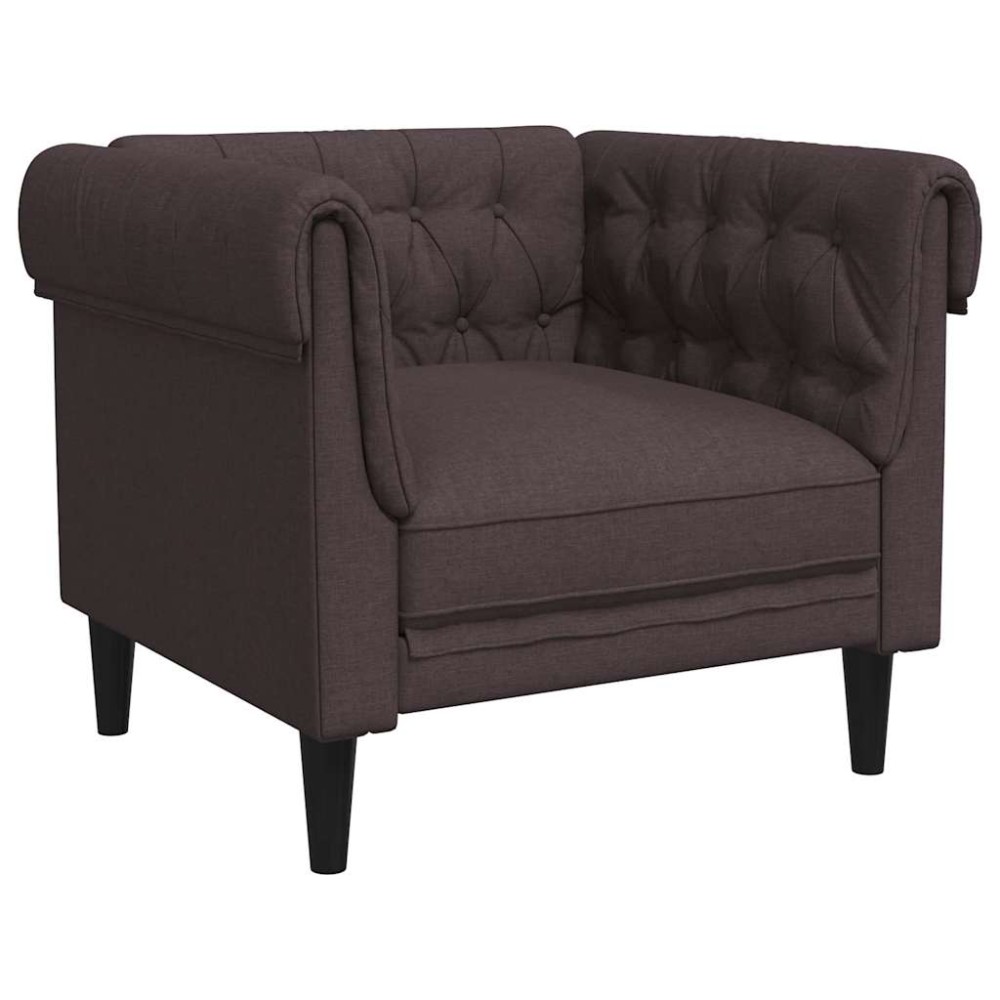vidaXL Fotoliu Chesterfield maro închis, material textil