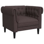 vidaXL Fotoliu Chesterfield maro închis, material textil
