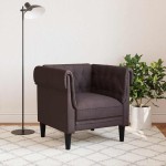 vidaXL Fotoliu Chesterfield maro închis, material textil