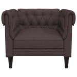 vidaXL Fotoliu Chesterfield maro închis, material textil