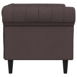 vidaXL Fotoliu Chesterfield maro închis, material textil