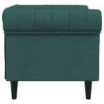 vidaXL Fotoliu Chesterfield verde închis, material textil