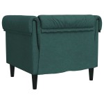 vidaXL Fotoliu Chesterfield verde închis, material textil