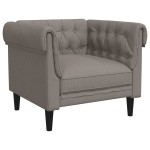 vidaXL Fotoliu Chesterfield, gri taupe, material textil