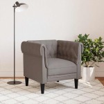 vidaXL Fotoliu Chesterfield, gri taupe, material textil