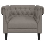 vidaXL Fotoliu Chesterfield, gri taupe, material textil