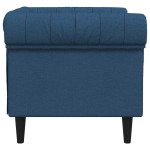 vidaXL Fotoliu Chesterfield, albastru, material textil