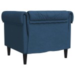vidaXL Fotoliu Chesterfield, albastru, material textil