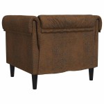 vidaXL Fotoliu Chesterfield, maro, material textil