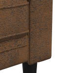 vidaXL Fotoliu Chesterfield, maro, material textil