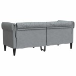 vidaXL Canapea Chesterfield cu 2 locuri, gri deschis, material textil vidaXL Canapea Chesterfield cu 2 locuri, gri deschis, material textil