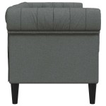 vidaXL Canapea Chesterfield cu 2 locuri, gri închis, material textil