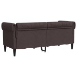 vidaXL Canapea Chesterfield cu 2 locuri, maro închis, material textil vidaXL Canapea Chesterfield cu 2 locuri, maro închis, material textil
