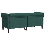 vidaXL Canapea Chesterfield cu 2 locuri, verde închis, material textil vidaXL Canapea Chesterfield cu 2 locuri, verde închis, material textil