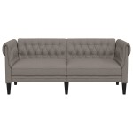 vidaXL Canapea Chesterfield cu 2 locuri, gri taupe, material textil vidaXL Canapea Chesterfield cu 2 locuri, gri taupe, material textil