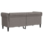 vidaXL Canapea Chesterfield cu 2 locuri, gri taupe, material textil vidaXL Canapea Chesterfield cu 2 locuri, gri taupe, material textil