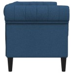 vidaXL Canapea Chesterfield cu 2 locuri, albastru, material textil
