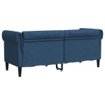 vidaXL Canapea Chesterfield cu 2 locuri, albastru, material textil