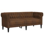 vidaXL Canapea Chesterfield cu 2 locuri, maro, material textil vidaXL Canapea Chesterfield cu 2 locuri, maro, material textil