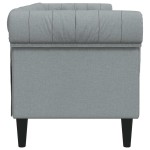 vidaXL Canapea Chesterfield cu 3 locuri, gri deschis, material textil