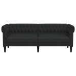 vidaXL Canapea Chesterfield cu 3 locuri, negru, material textil vidaXL Canapea Chesterfield cu 3 locuri, negru, material textil
