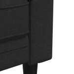 vidaXL Canapea Chesterfield cu 3 locuri, negru, material textil vidaXL Canapea Chesterfield cu 3 locuri, negru, material textil