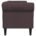 vidaXL Canapea Chesterfield cu 3 locuri, maro închis, material textil vidaXL Canapea Chesterfield cu 3 locuri, maro închis, material textil