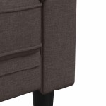 vidaXL Canapea Chesterfield cu 3 locuri, maro închis, material textil vidaXL Canapea Chesterfield cu 3 locuri, maro închis, material textil