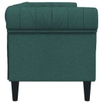vidaXL Canapea Chesterfield cu 3 locuri, verde închis, material textil vidaXL Canapea Chesterfield cu 3 locuri, verde închis, material textil