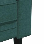 vidaXL Canapea Chesterfield cu 3 locuri, verde închis, material textil vidaXL Canapea Chesterfield cu 3 locuri, verde închis, material textil