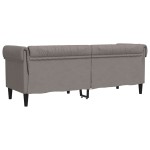 vidaXL Canapea Chesterfield cu 3 locuri, gri taupe, material textil vidaXL Canapea Chesterfield cu 3 locuri, gri taupe, material textil