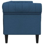 vidaXL Canapea Chesterfield cu 3 locuri, albastru, material textil vidaXL Canapea Chesterfield cu 3 locuri, albastru, material textil