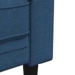 vidaXL Canapea Chesterfield cu 3 locuri, albastru, material textil vidaXL Canapea Chesterfield cu 3 locuri, albastru, material textil