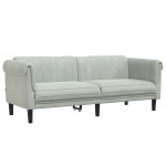 vidaXL Canapea cu 3 locuri, gri deschis, material catifea vidaXL Canapea cu 3 locuri, gri deschis, material catifea