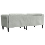 vidaXL Canapea cu 3 locuri, gri deschis, material catifea vidaXL Canapea cu 3 locuri, gri deschis, material catifea