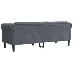 vidaXL Canapea cu 3 locuri, gri închis, material catifea vidaXL Canapea cu 3 locuri, gri închis, material catifea