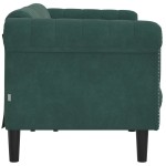 vidaXL Canapea cu 3 locuri, verde închis, catifea vidaXL Canapea cu 3 locuri, verde închis, catifea